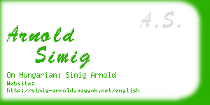 arnold simig business card